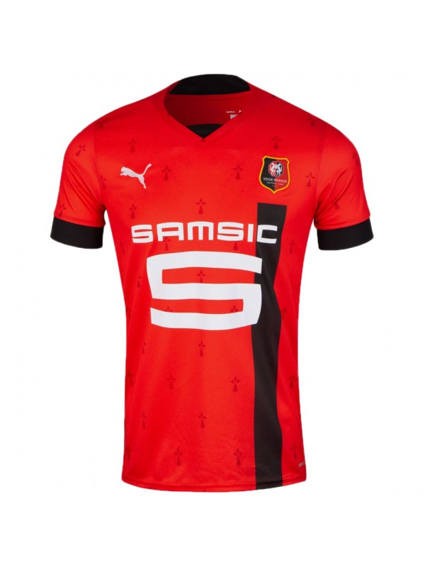 Rennais home jersey soccer uniform men's first football kit sports tops shirt 2022-2023